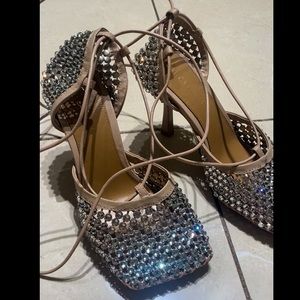 Sparkle Stretch Lace Up Sandal